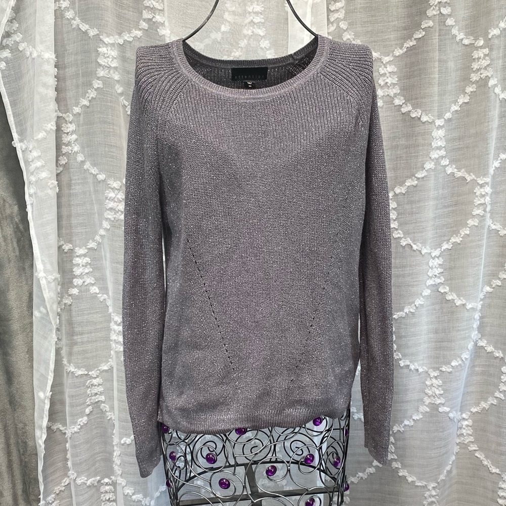 Attention grey knit sweater with silver threads size S